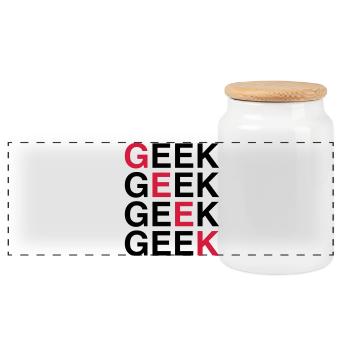 Geek ! - Boîte à biscuits avec couvercle en bois - blanc - Devant