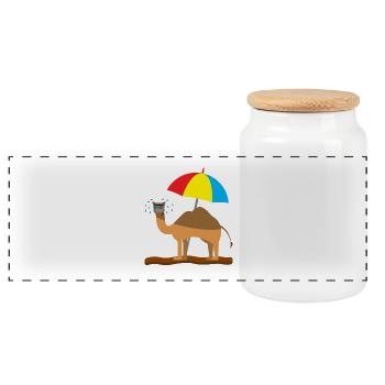 Chemise enfant motif chameau enfant transpiration chameau - Boîte à biscuits avec couvercle en bois - blanc - Devant