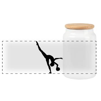 Rhythmic gymnastics - Panoramic Cookie Jar with Wooden Lid - white - Front