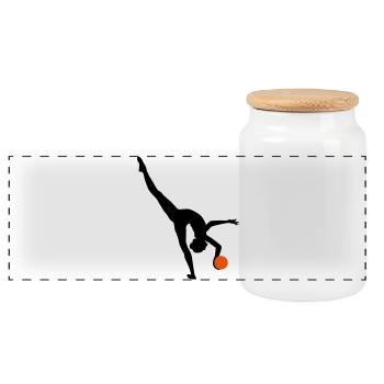 Rhythmic gymnastics - Panoramic Cookie Jar with Wooden Lid - white - Front