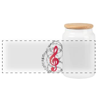 Clé de musique - Boîte à biscuits avec couvercle en bois - blanc - Devant