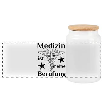 Medizin Beruf Arzt MTA Spruch Geschenk - Panorama Keksdose mit Holzdeckel - Weiß - Vorne
