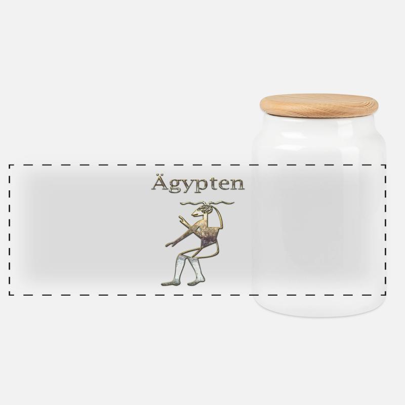 Egypte 89 - Boîte à biscuits avec couvercle en bois - blanc