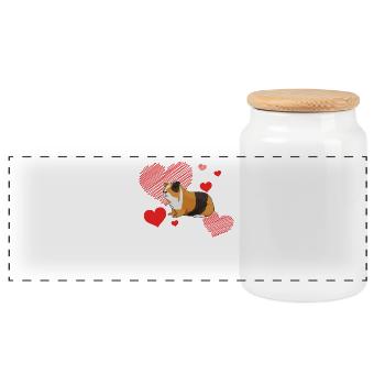 I Love Guinea Pigs - Panoramic Cookie Jar with Wooden Lid - white - Front