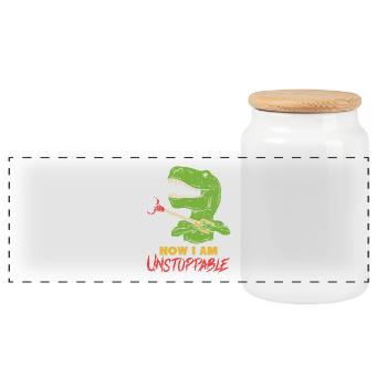 T-REX blague dinosaures Cadeau Tyrannosaurus Rex - Boîte à biscuits avec couvercle en bois - blanc - Devant