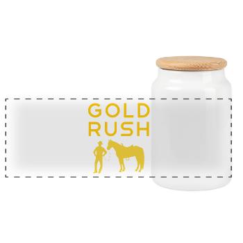 Goldrausch Cowboy Gold Rush Wilder Westen - Panorama Keksdose mit Holzdeckel - Weiß - Vorne