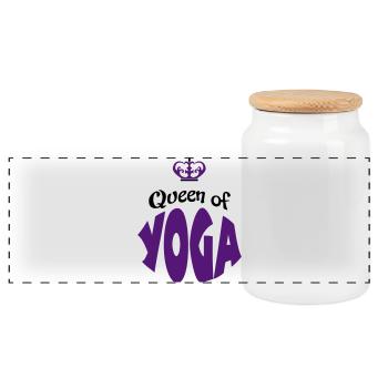 yoga - Panoramic Cookie Jar with Wooden Lid - white - Front