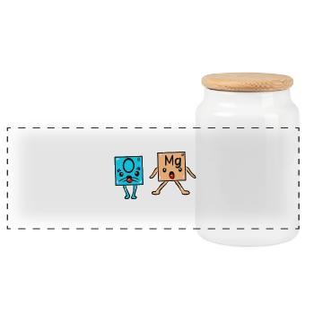 Science Physics Chemistry OMG - Panoramic Cookie Jar with Wooden Lid - white - Front