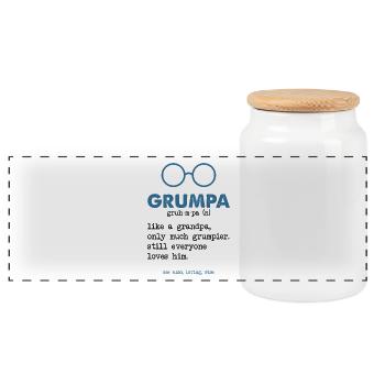 Grandpa - Grandpa - Panoramic Cookie Jar with Wooden Lid - white - Front