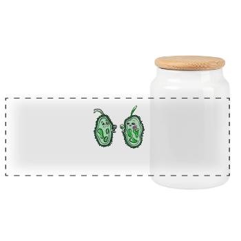 science - Panoramic Cookie Jar with Wooden Lid - white - Front