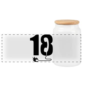 18 - Boîte à biscuits avec couvercle en bois - blanc - Devant