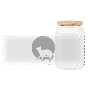 chat chat chat chat chat minou chatte minou - Boîte à biscuits avec couvercle en bois - blanc - Devant