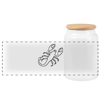 Scorpion - Panoramic Cookie Jar with Wooden Lid - white - Front