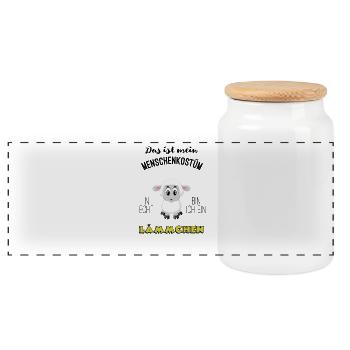 Costumes humains MBA Carnaval Laemmchen - Boîte à biscuits avec couvercle en bois - blanc - Devant