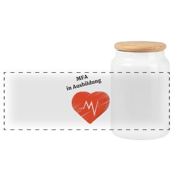 MFA Arzthelferin Ausbildung Arztpraxis Geschenk - Panorama Keksdose mit Holzdeckel - Weiß - Vorne