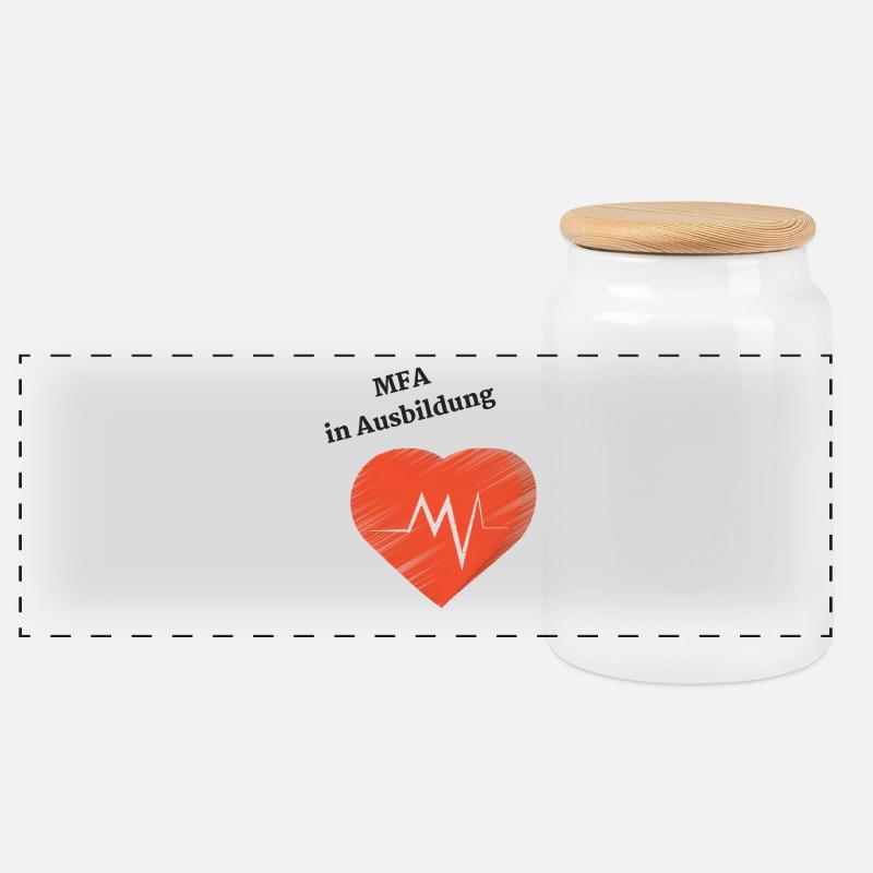 Cadeau du bureau du médecin assistant de formation du MFA - Boîte à biscuits avec couvercle en bois - blanc