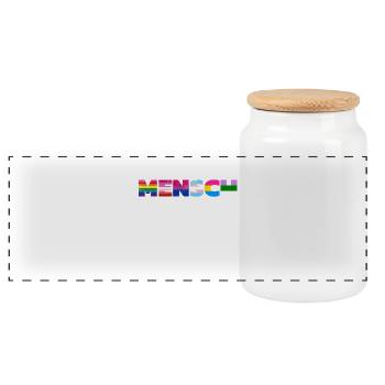 Regenbogen Pride Flag Design - Panorama Keksdose mit Holzdeckel - Weiß - Vorne