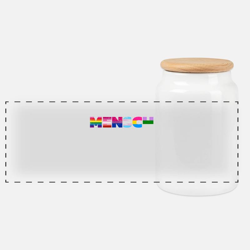 Regenbogen Pride Flag Design - Panorama Keksdose mit Holzdeckel - Weiß