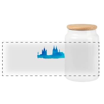 Cologne Skyline Cologne Dom Home Dome Carnaval Kölsch - Boîte à biscuits avec couvercle en bois - blanc - Devant