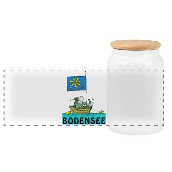 Lac de Constance - Boîte à biscuits avec couvercle en bois - blanc - Devant