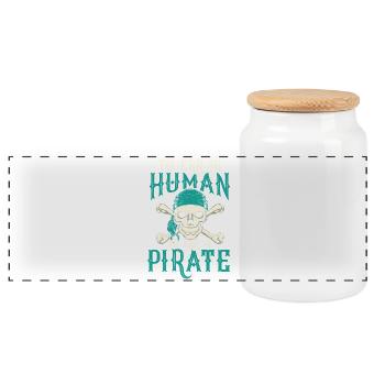Crâne de pirate humoristique avec slogan - Boîte à biscuits avec couvercle en bois - blanc - Devant