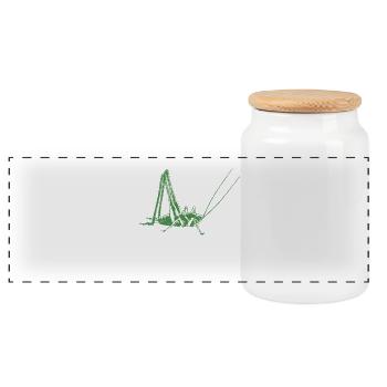 sauterelle - Boîte à biscuits avec couvercle en bois - blanc - Devant
