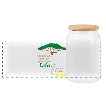Motif d’arbre en croissance avec motif de tourbillon - Boîte à biscuits avec couvercle en bois - blanc - Devant