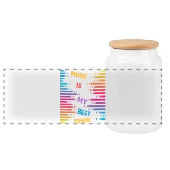 La musique est ma meilleure amie - Boîte à biscuits avec couvercle en bois - blanc - Devant