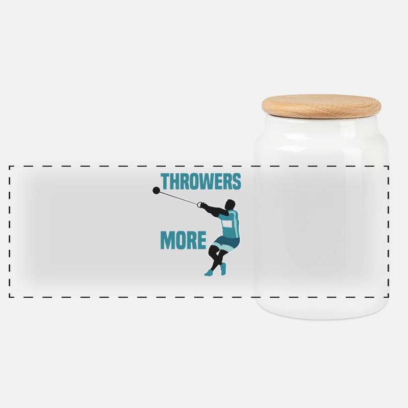 Leichtathletik - Panorama Keksdose mit Holzdeckel - Weiß