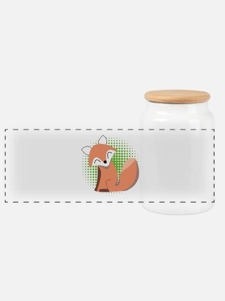 Süßer Fuchs – Geschenk für Kinder im Kawaii Stil - Panorama Keksdose mit Holzdeckel - Weiß