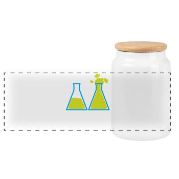 Science Chemistry - Panoramic Cookie Jar with Wooden Lid - white - Front