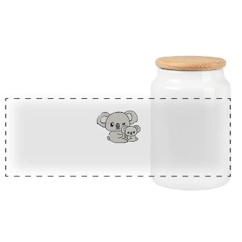 Koala - Panorama Keksdose mit Holzdeckel - Weiß - Vorne