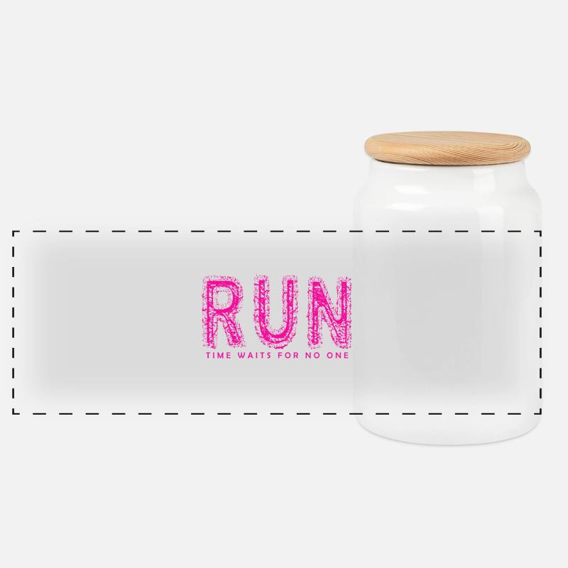RUN - Panorama Keksdose mit Holzdeckel - Weiß