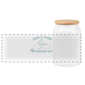 Climbing mountains - Panoramic Cookie Jar with Wooden Lid - white - Front