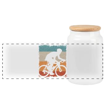Cyclist / Vélo / Vélo / Tour / Coursier à vélo - Boîte à biscuits avec couvercle en bois - blanc - Devant