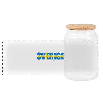 Schweden Flaggenbuchstaben - Panorama Keksdose mit Holzdeckel - Weiß - Vorne
