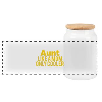 Aunt Like A Mom Only Cooler - Panorama Keksdose mit Holzdeckel - Weiß - Vorne