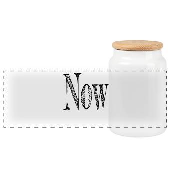 Now or now - Panoramic Cookie Jar with Wooden Lid - white - Front