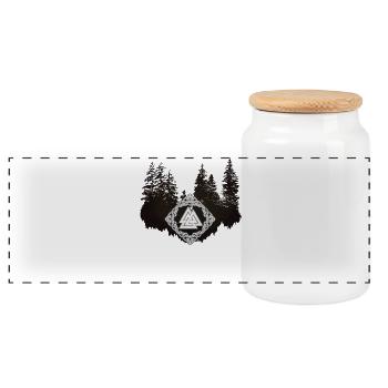 Valknut viking germani noeuds arbres forestiers - Boîte à biscuits avec couvercle en bois - blanc - Devant