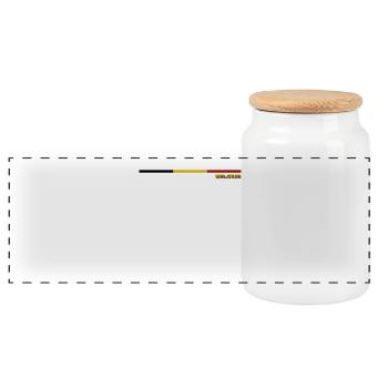 BELGIUM FLAG - Panoramic Cookie Jar with Wooden Lid - white - Front
