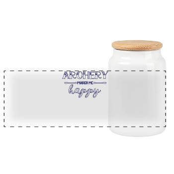 Archery Sport - Panoramic Cookie Jar with Wooden Lid - white - Front