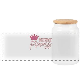 Joyeux anniversaire - Boîte à biscuits avec couvercle en bois - blanc - Devant
