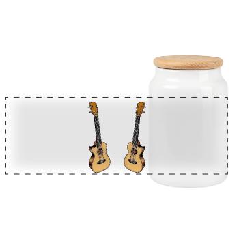 J’étais normal : deux guitares - Boîte à biscuits avec couvercle en bois - blanc - Devant