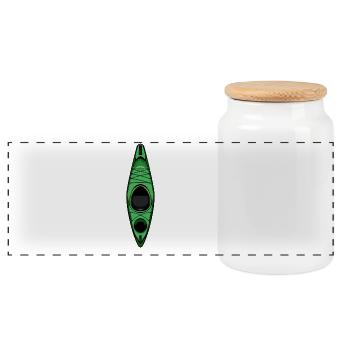 Kayak - Boîte à biscuits avec couvercle en bois - blanc - Devant