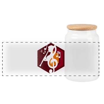 Clarinette - Clarinettiste - Boîte à biscuits avec couvercle en bois - blanc - Devant