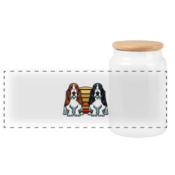 I Was Normal 2 Basset Hounds AGO - Panorama Keksdose mit Holzdeckel - Weiß - Vorne