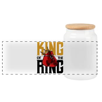 King of the Ring - Panoramic Cookie Jar with Wooden Lid - white - Front