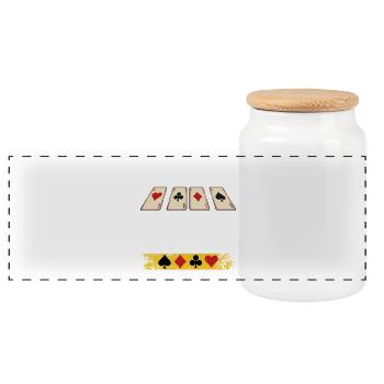 Chemise distributrice d’argent avec cartes de poker - Boîte à biscuits avec couvercle en bois - blanc - Devant