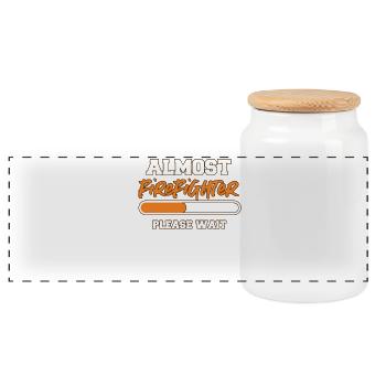 fire Department - Panoramic Cookie Jar with Wooden Lid - white - Front