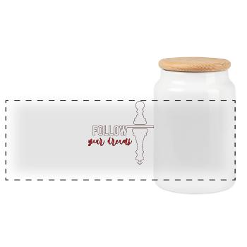 Échecs - Boîte à biscuits avec couvercle en bois - blanc - Devant